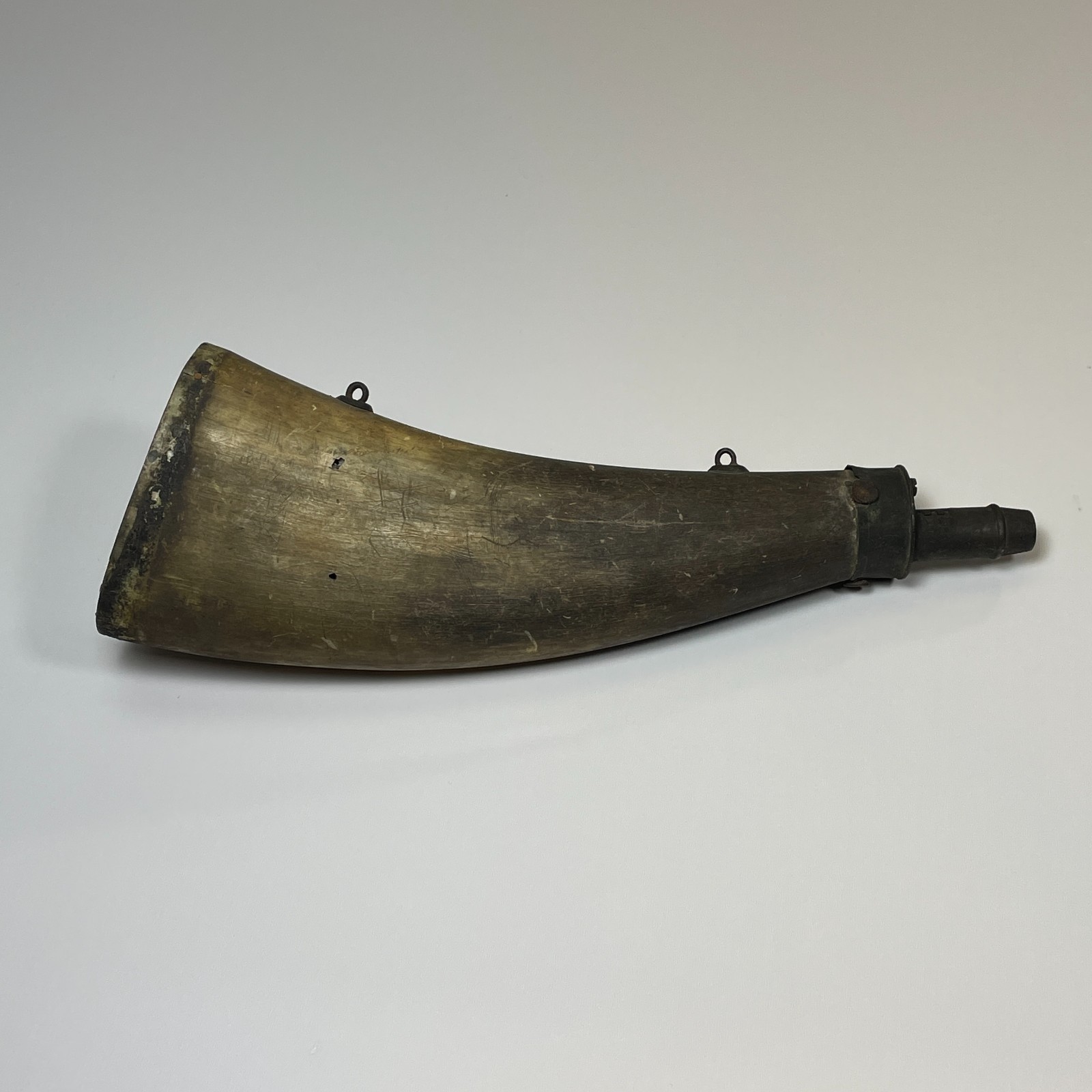 Antique 19th Century POWDER HORN Black Powder Gun Hunting