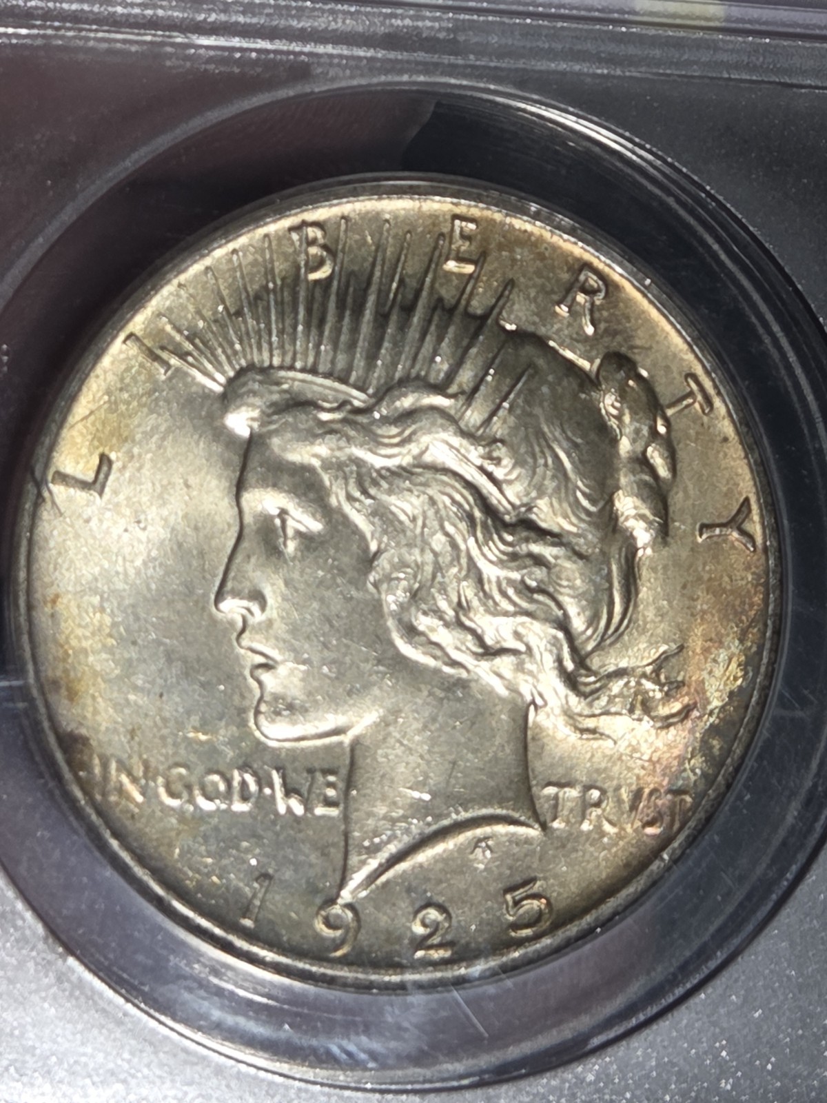 1925 $1 Peace Dollar ANACS MS63 Toned