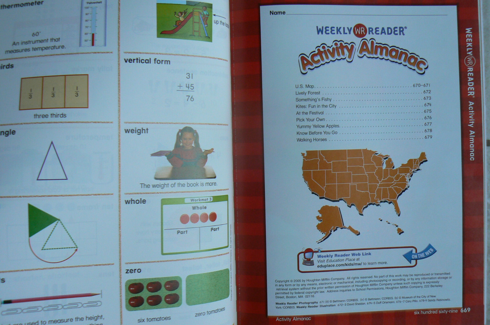 Houghton Mifflin MATH 1/1st Student Resources:Glossary,Workmats,Activity Almanac