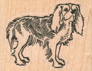 King Charles Spaniel 2 x 1 1/4" Mounted Rubber Stamp, Dog Stamp, Doggy Stamp