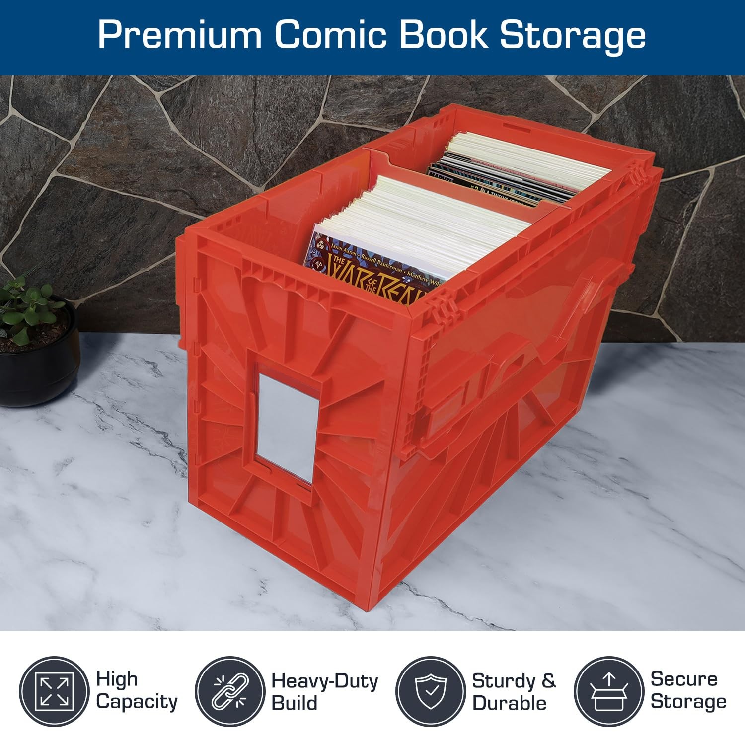 Bcw Red Short Comic Bin Set Comic Book Organization For Comics