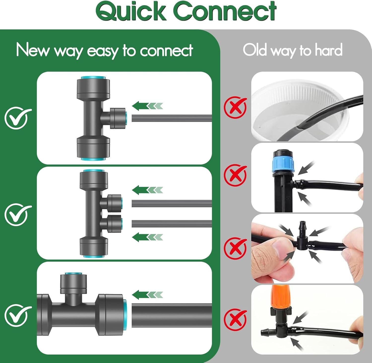 Automatic 98FT Drip Irrigation System with Copper Nozzles & Timer for Gardens
