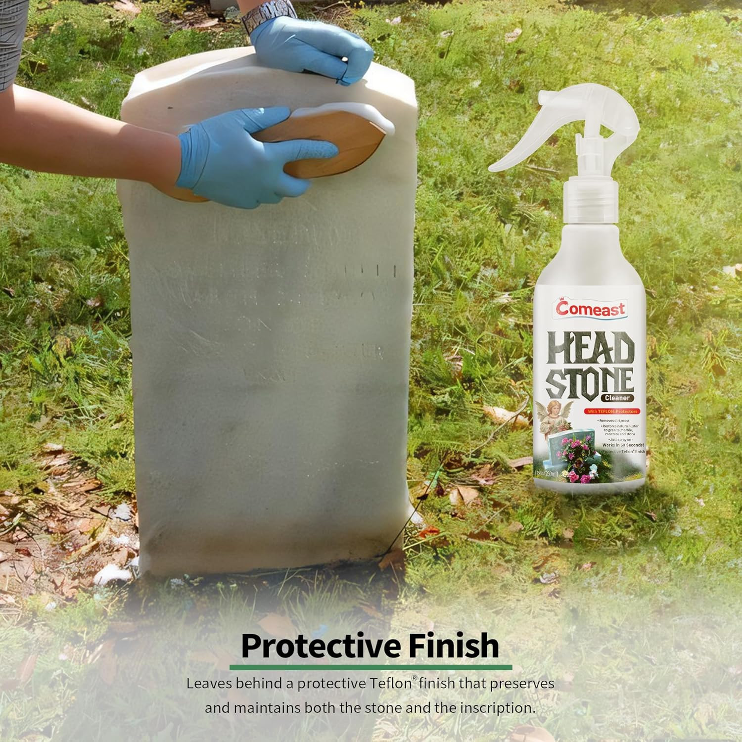 Headstone Cleaner for Graves, Cemetery, Gravestone, Tombstone Cleaner Solution R
