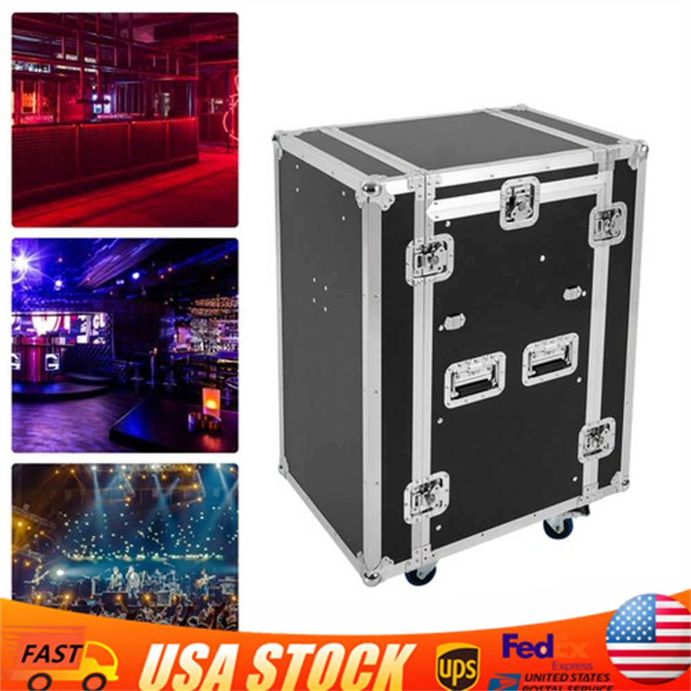 14U PA DJ Rack / Road Case Slant Mixer Top Rack with 2* DJ Table Tops 661.39lbs