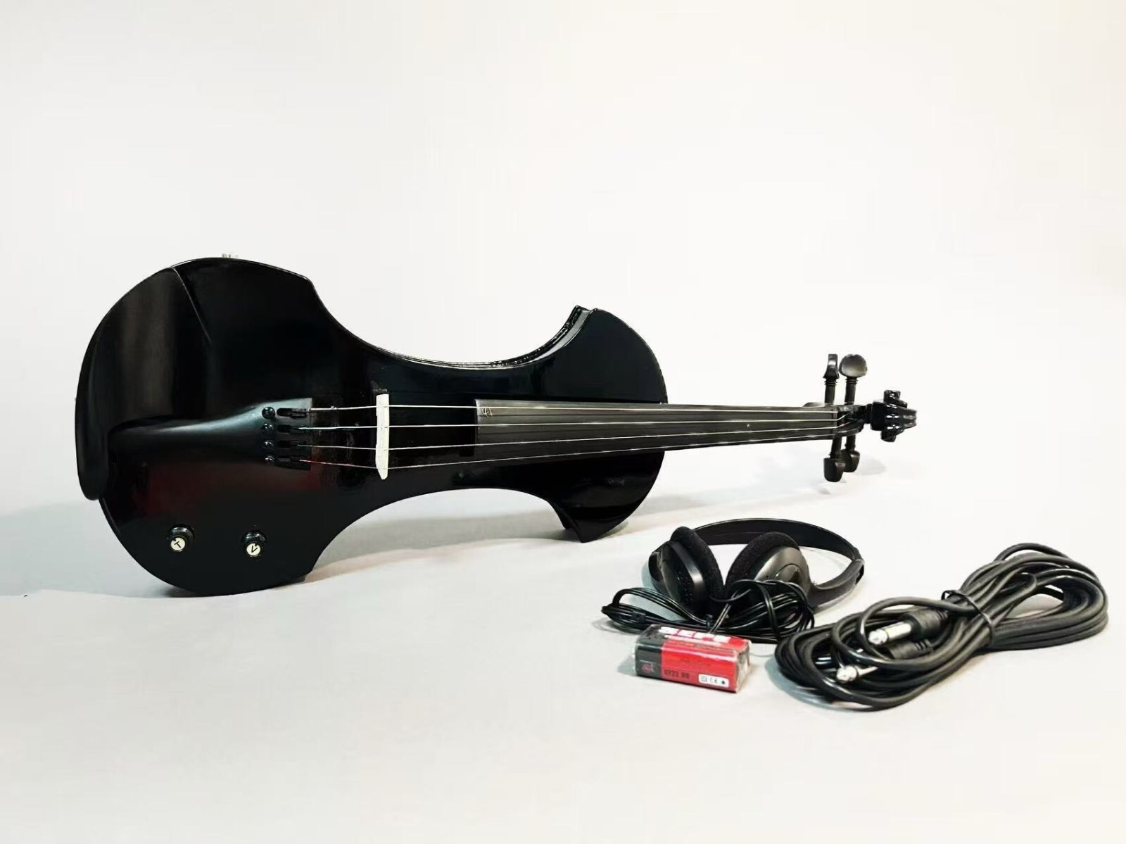 FinalSale New 4/4 Size Electric Violin Black w Case/Bow/Accessories(Lil Blemish)