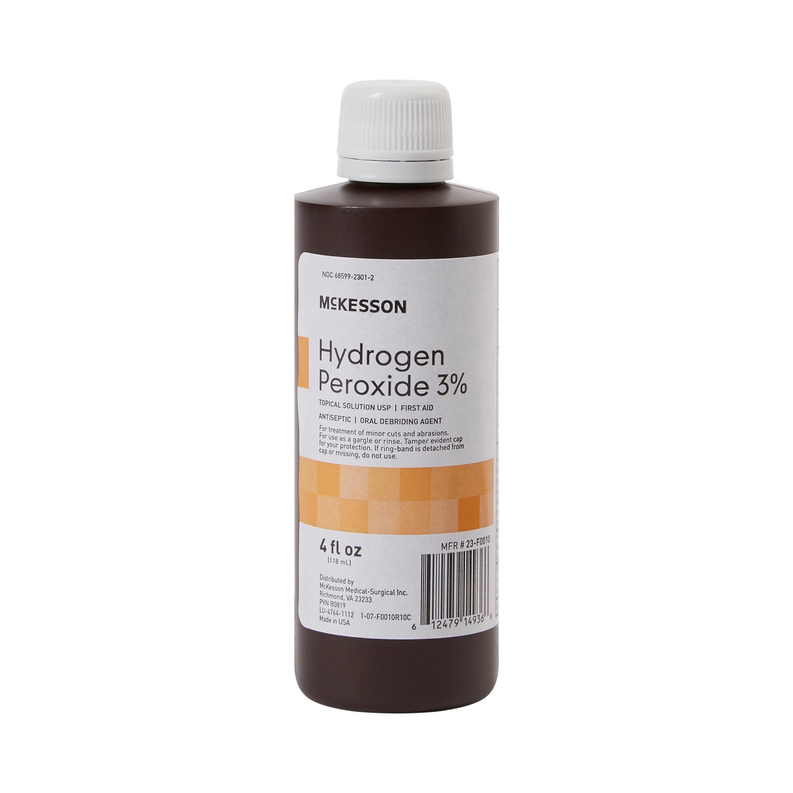 McKesson Antiseptic Hydrogen Peroxide 4 oz. Bottle 3% Strength  24 Ct
