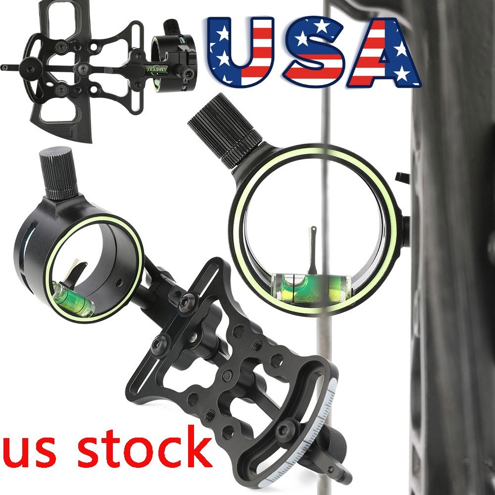 Single Pin Compound Bow Sight 0.019" Archery Outsoor Hunting Target Shooting
