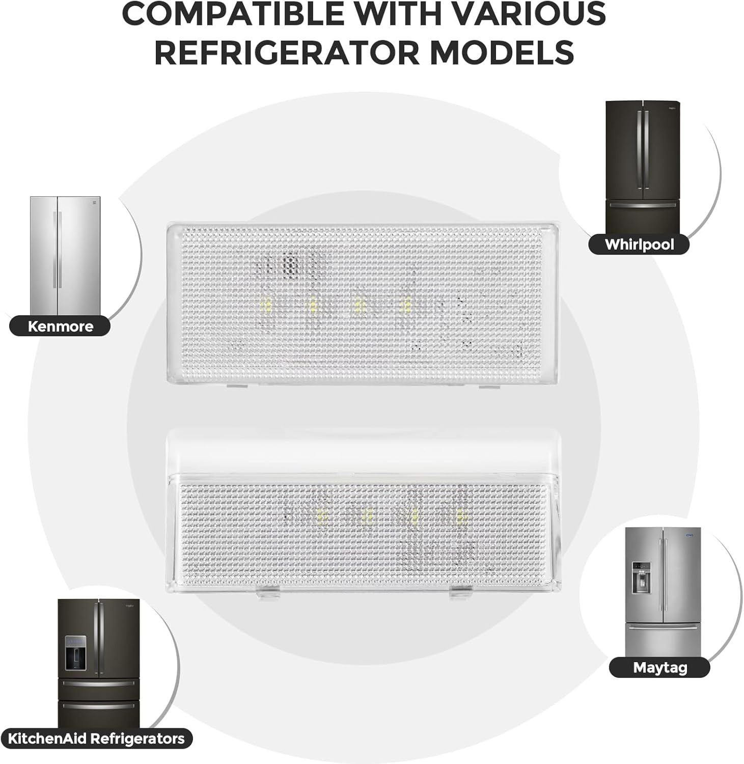 New Upgraded Refrigerator LED Light Set - Compatible with Whirlpool, Kenmore, Ma