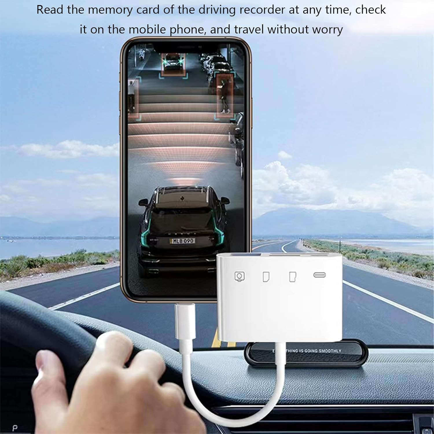 Lightning to SD Card Reader - 4 in 1 Memory Card Adapter for Iphone with USB