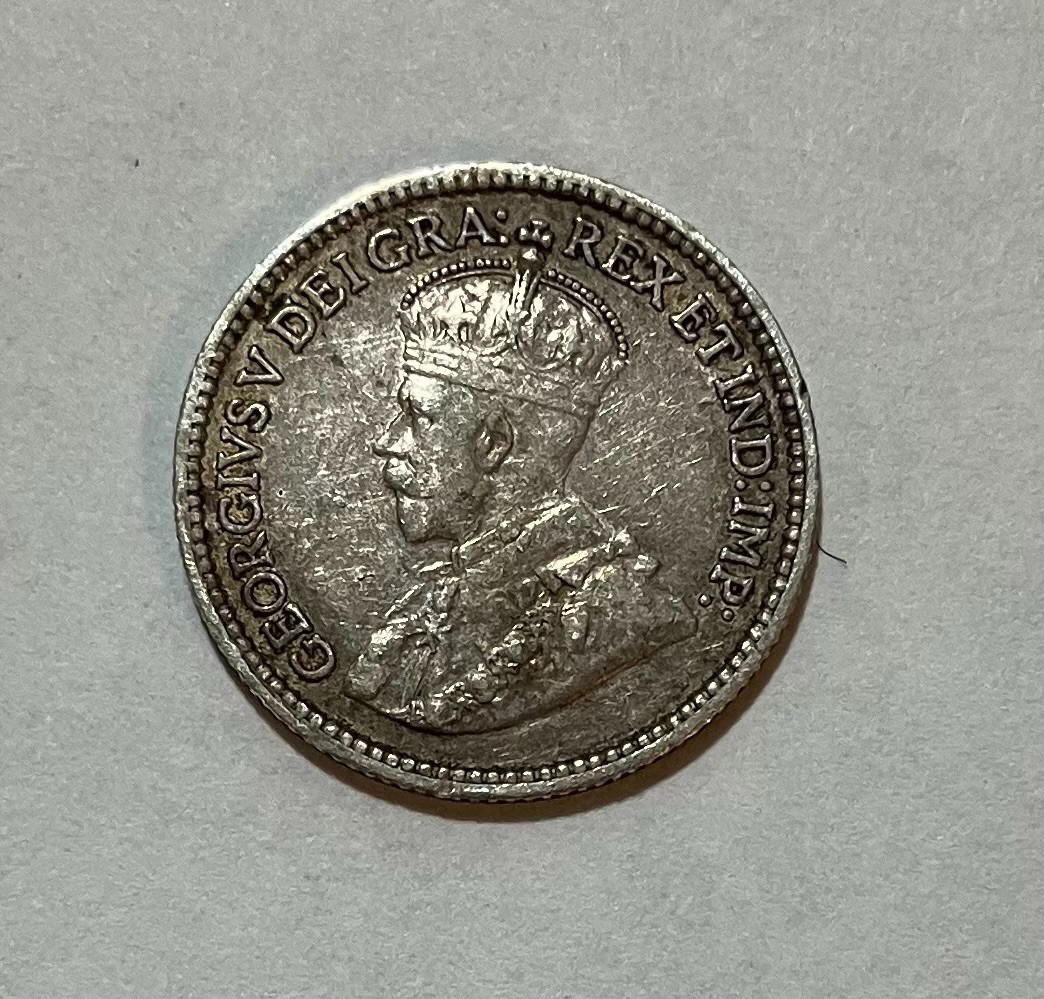 1913 Canada Silver 5 Cents