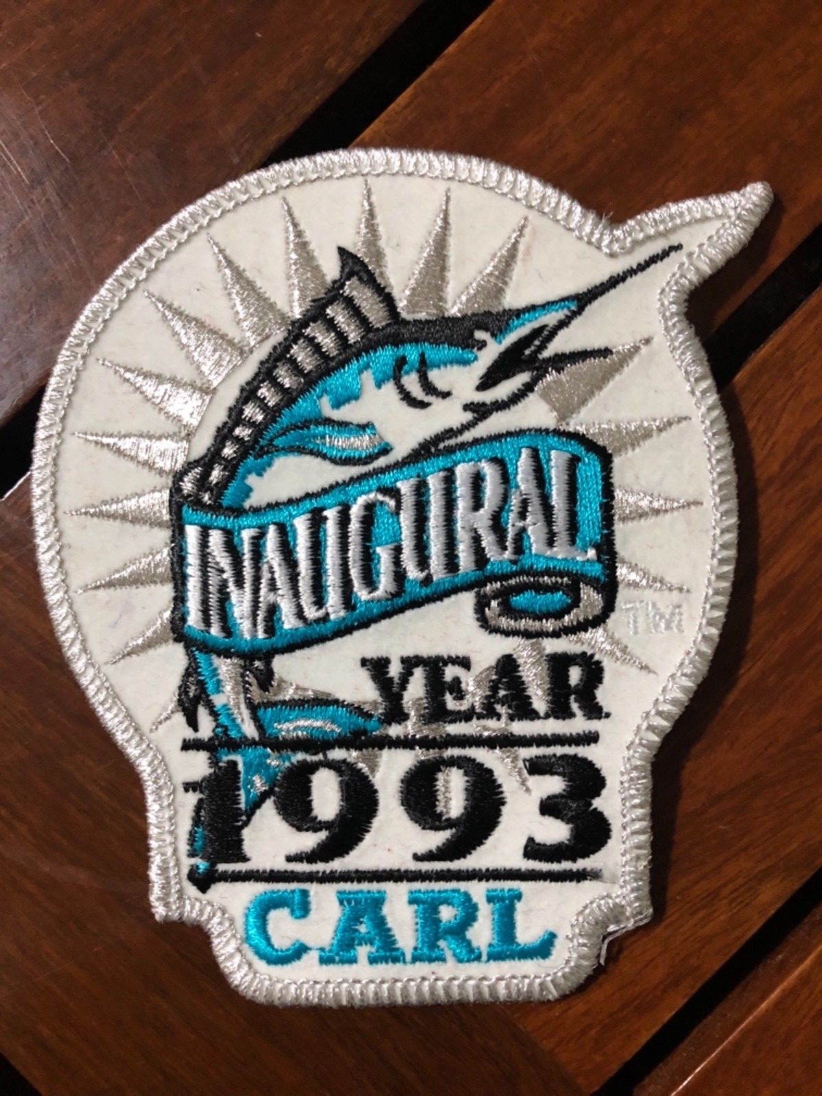 *VINTAGE 1993 INAUGURAL FLORIDA MARLINS PATCH 4” X 4 1/4”*