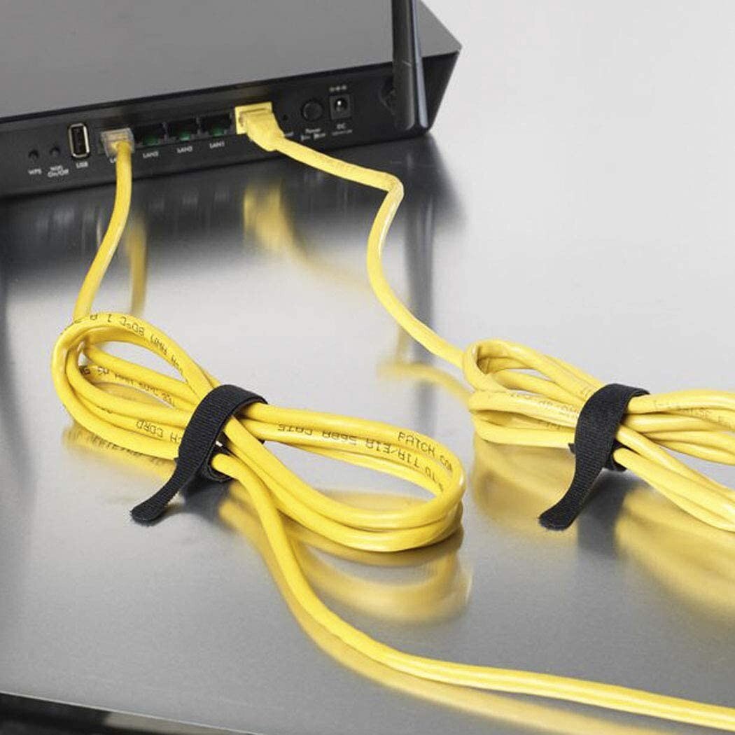 Cable Ties Velcro 50 Pc Reusable 8"x1/2" Wire Office Organization Bundle Straps.