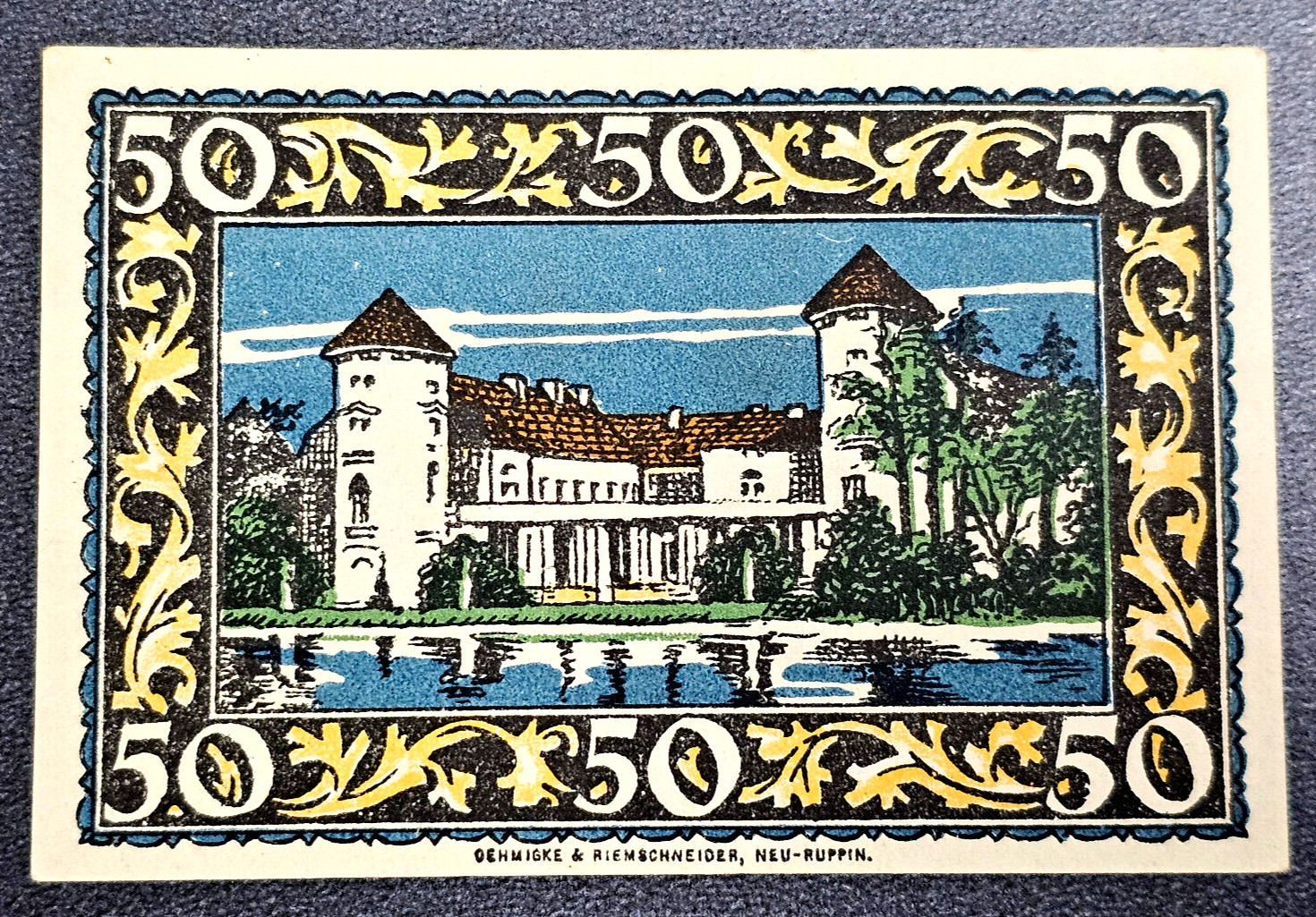 RHEINSBERG NOTGELD 50 PFENNIG 1921 EMERGENCY MONEY GERMANY BANKNOTE (34051)