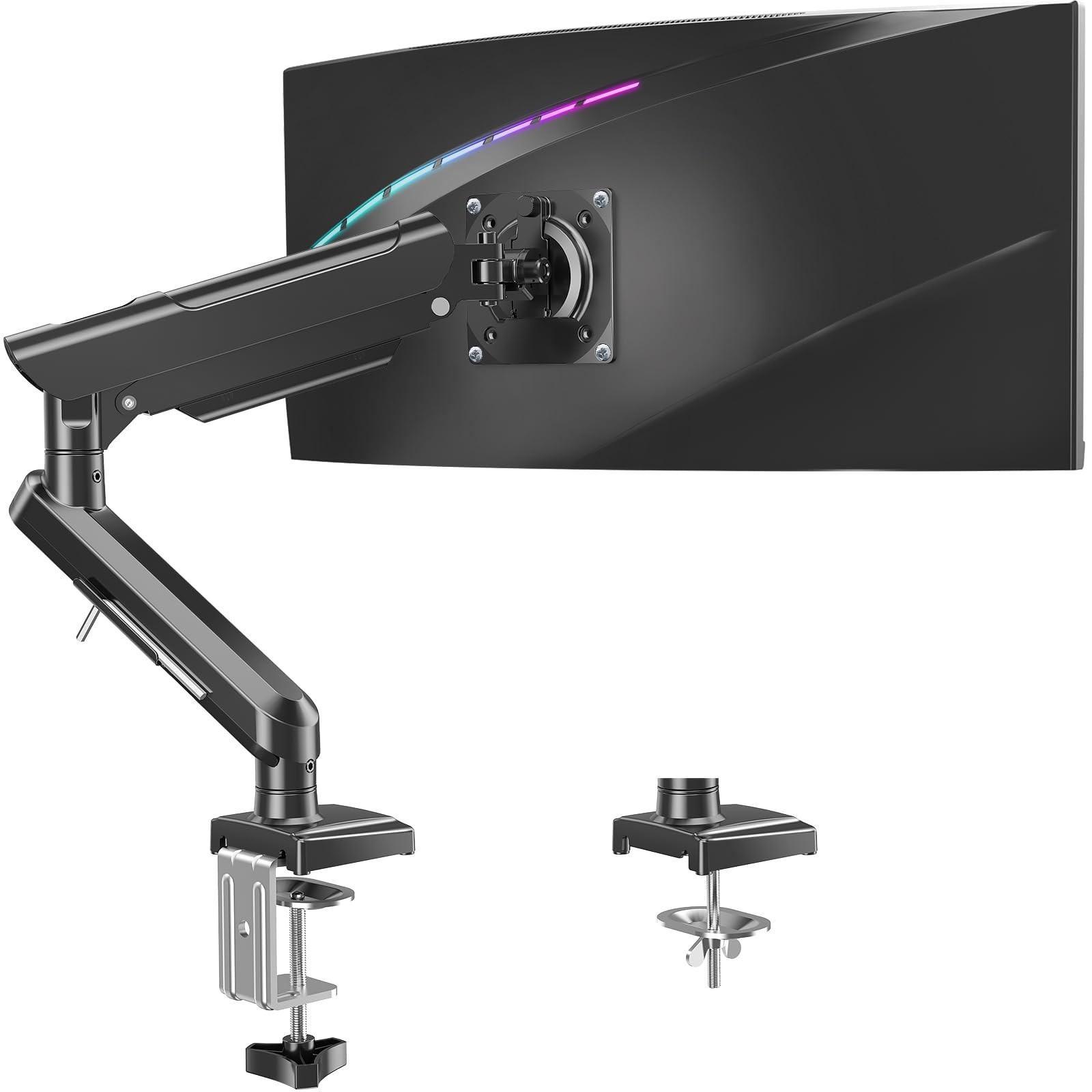 Single Monitor Desk Mount, 13-32 inch Adjustable Full Motion Monitor Arm, Com...
