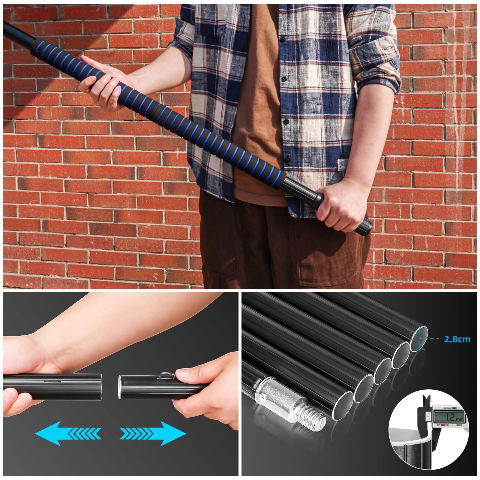 26FT Window Cleaning Brush Kit 4-26ft Adjustable Water Fed Pole Kit Solar Panel