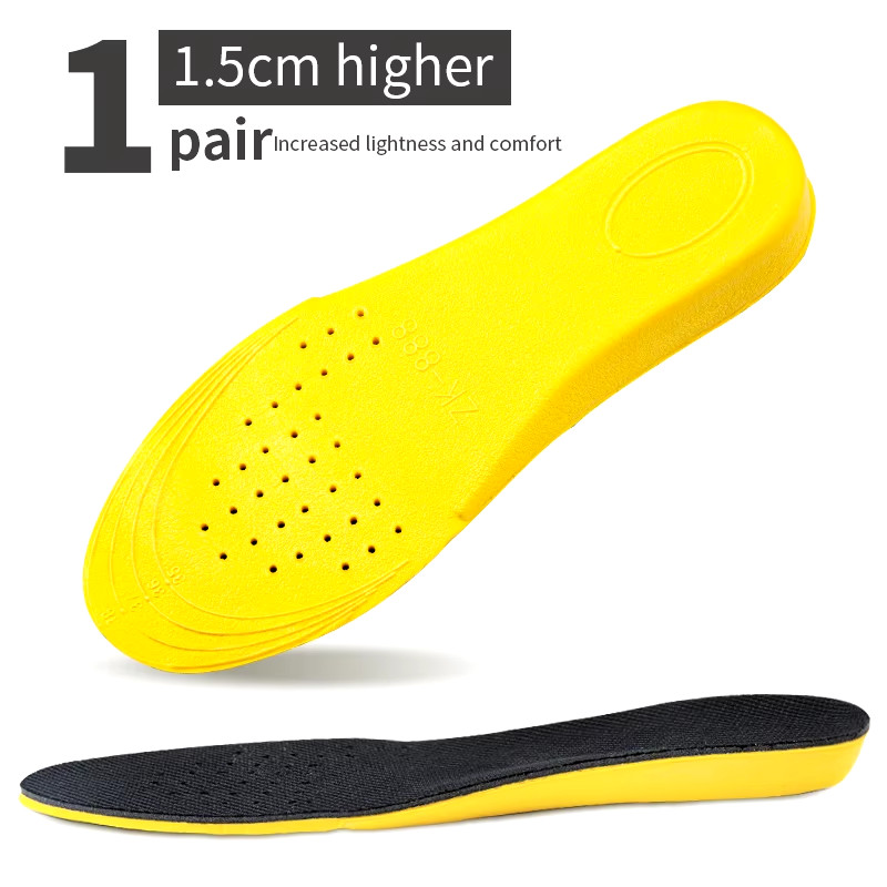 Invisiable Height Increase Insoles for Women Men Heel Lift Yellow Shoes Sole Pad