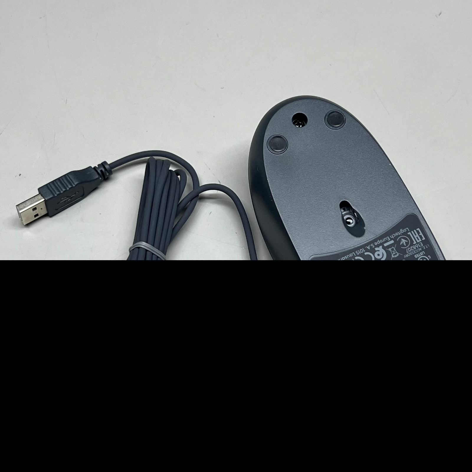 LOGITECH Full-Size USB Wired Mouse (2-Pack) 4.5" x 2.5" Black M100
