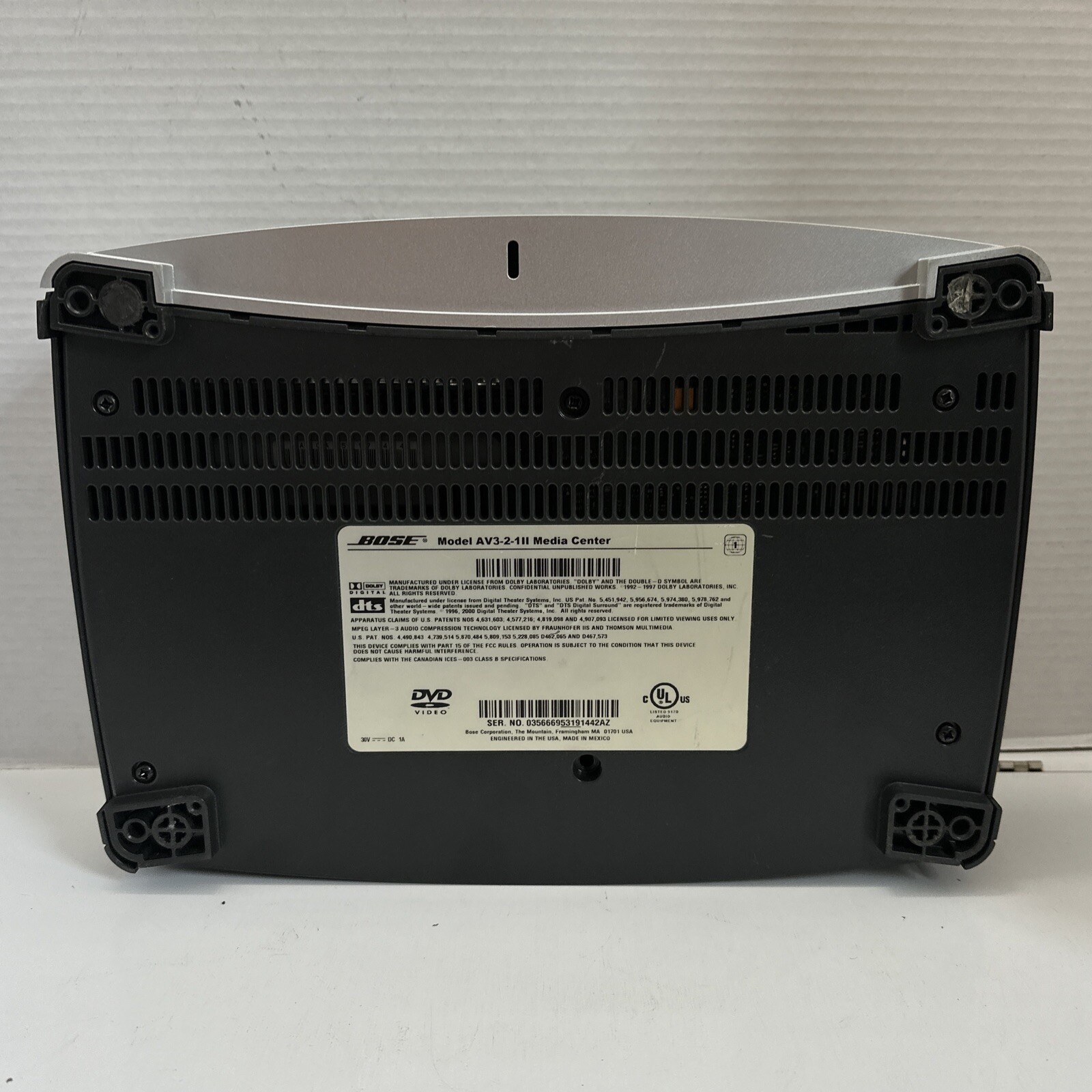 2 Bose Model AV3-2-1II Media Center Main Unit Without Cords