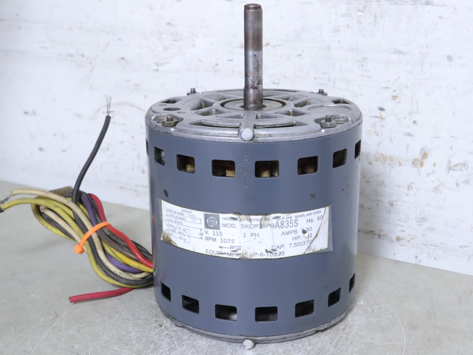 GE Motors 5KCP39PGA835S Furnace Blower Motor 1/2HP 1075RPM 1PH 115V P-8-10223