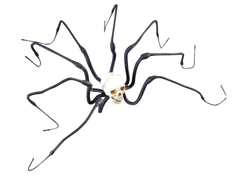 Large Skull Spider 47in Halloween Haunted House Prop Skeleton Black Creature New