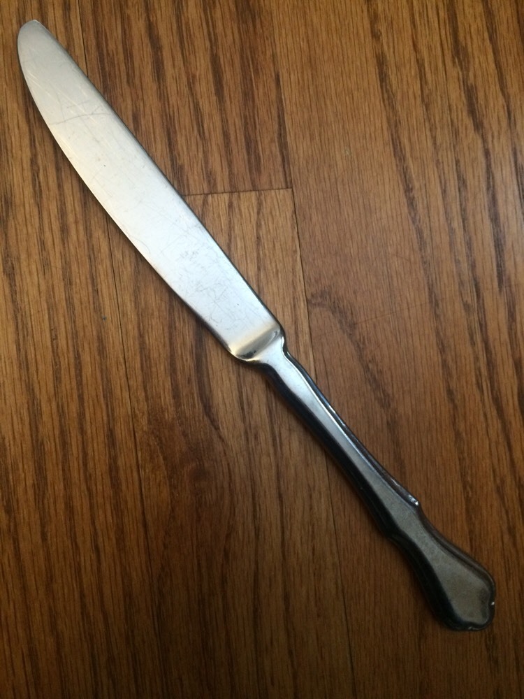 Pfaltzgraff Stainless Glossy Outline Tri Tip BRIARWOOD Dinner Knife 9"