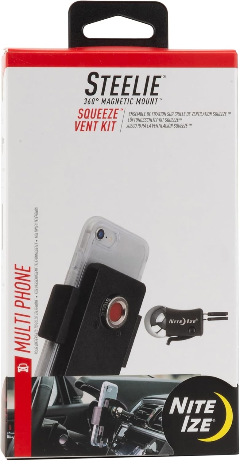 Nite Ize Steelie 360-Degree Magnetic Universal Phone Mount Squeeze Vent Kit