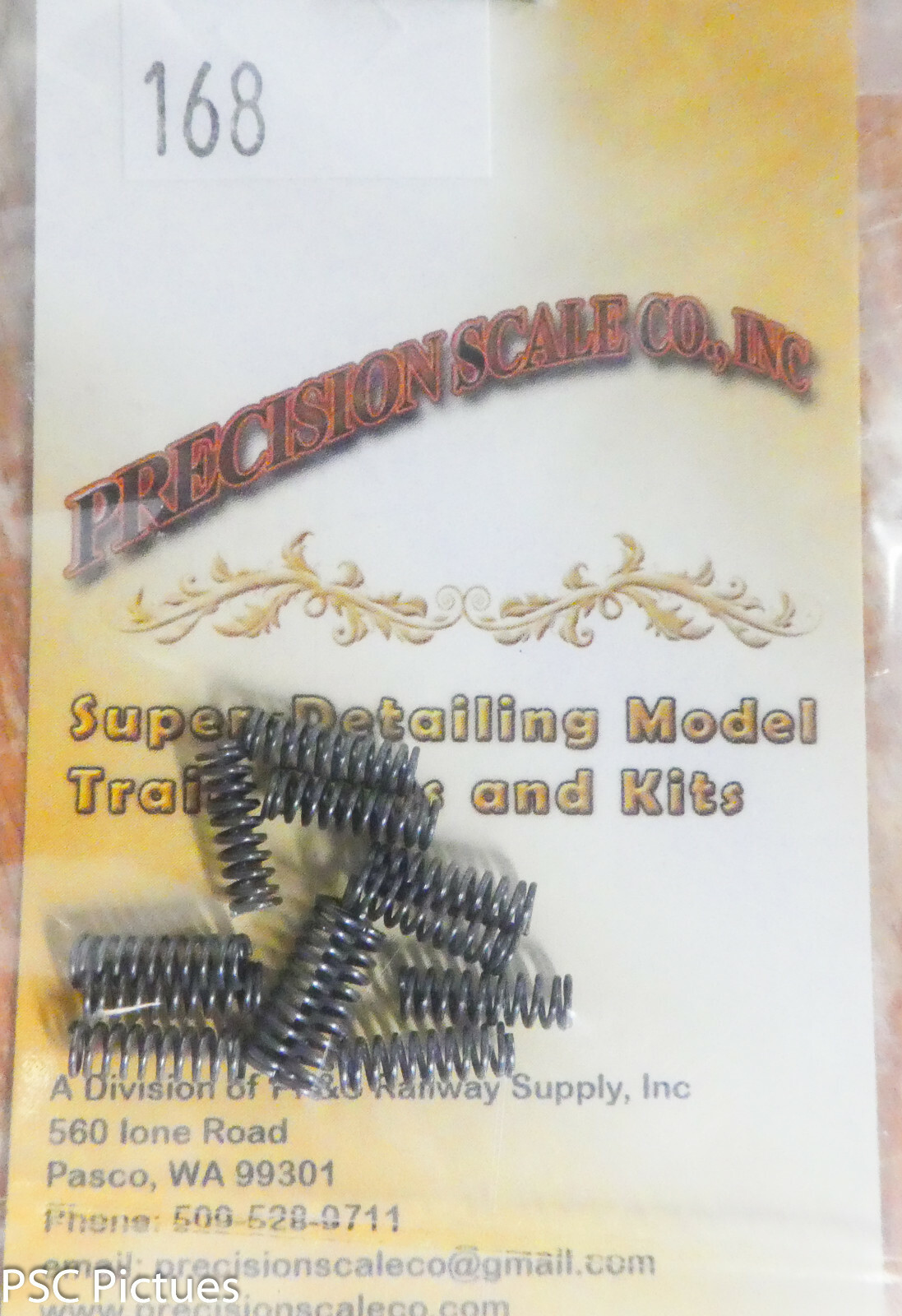 Precision Scale #168 Springs, Coil, .100" Dia. x .330" Long, for Trucks & Draft