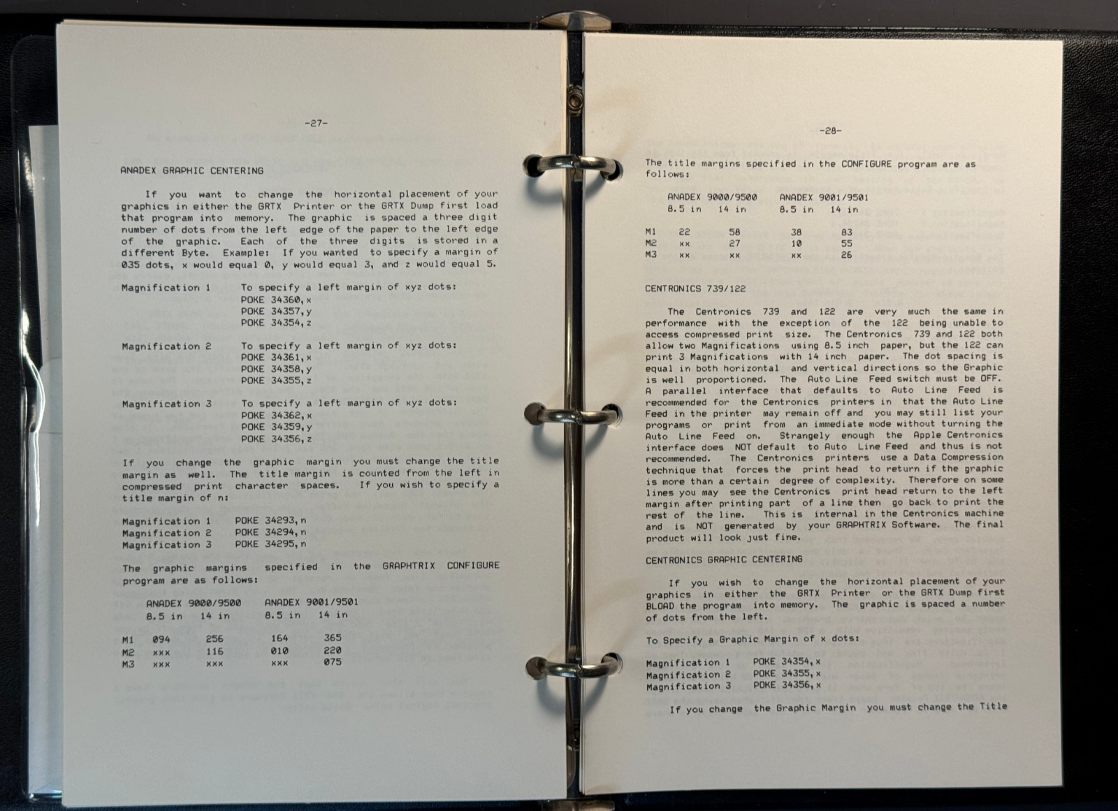 Graphtrix 1.3 Apple II 5.25 Floppy Software Manual Binder Untested