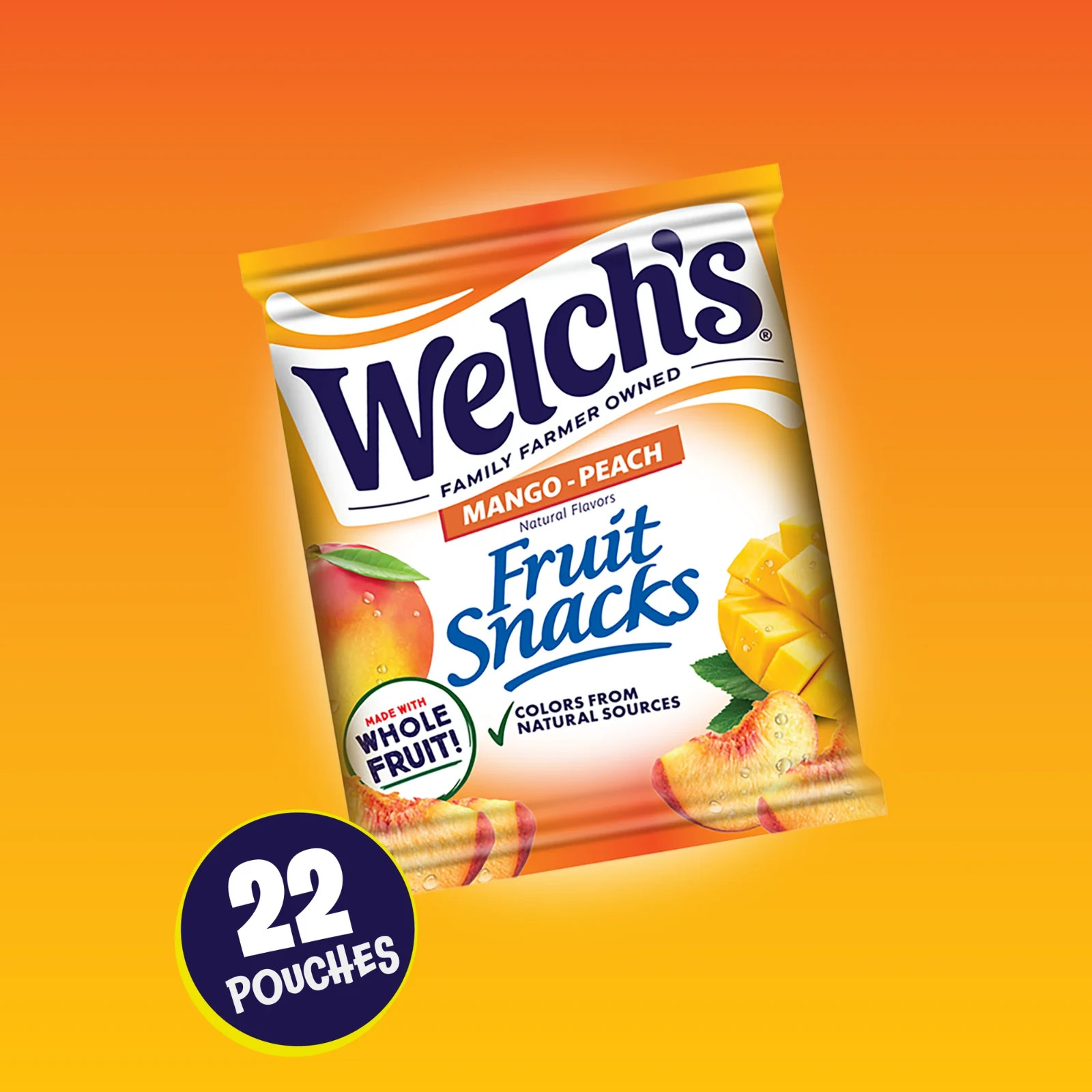 Welch's Fruit Snacks Mango-Peach Soft Fruit Snacks for Stocking Stuffers, .8 oz,