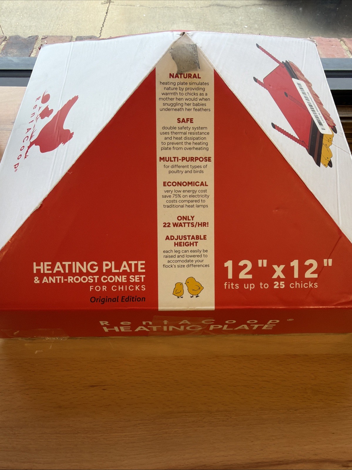 Energy Efficient 12x12” Adjustable Heating Plate - Safe & Comfortable for Chicks