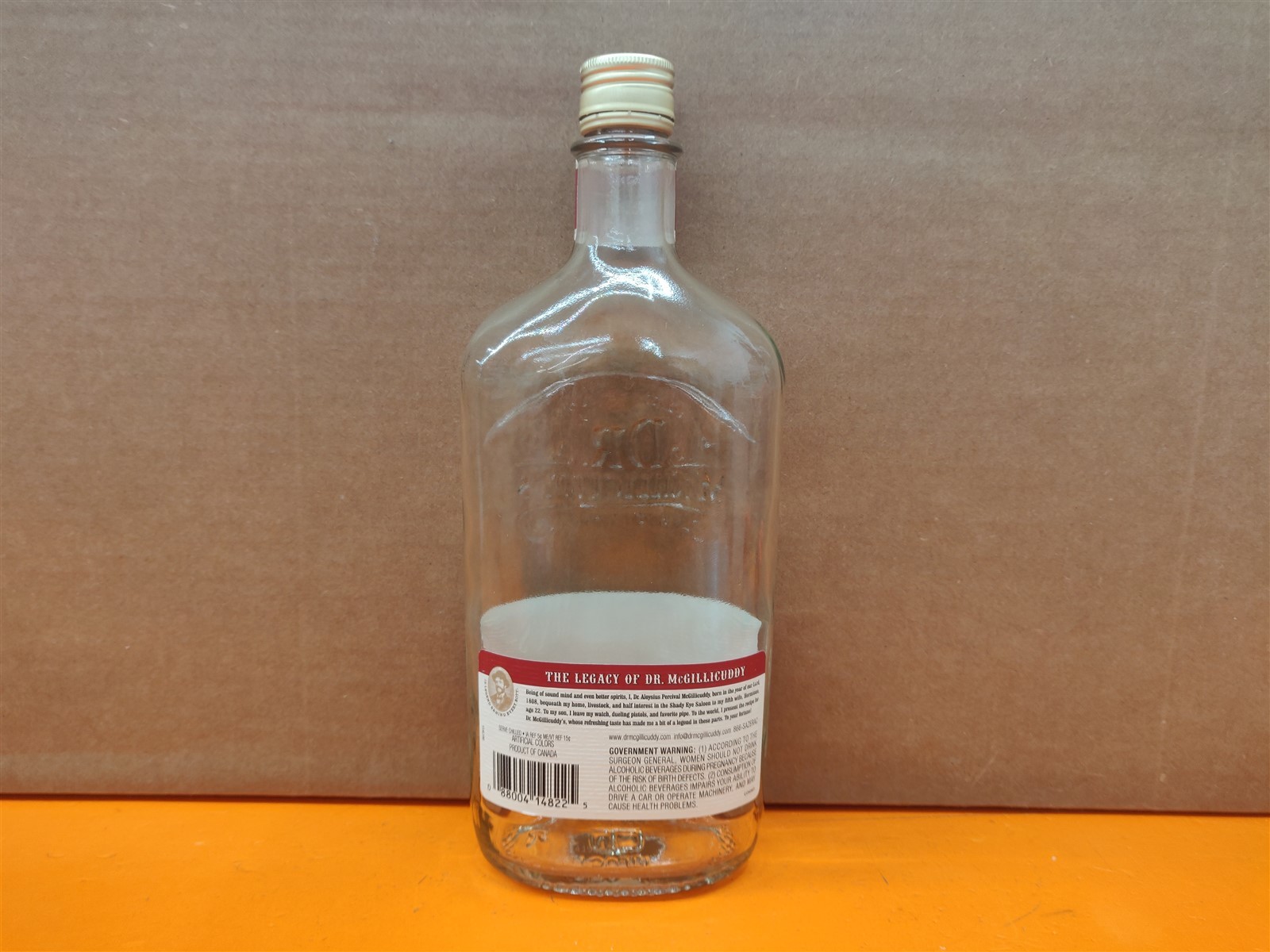 ⭐️⭐️⭐️⭐️⭐️ EMPTY 750mL Dr McGillicuddy's Cherry Flask Style Craft Bottle