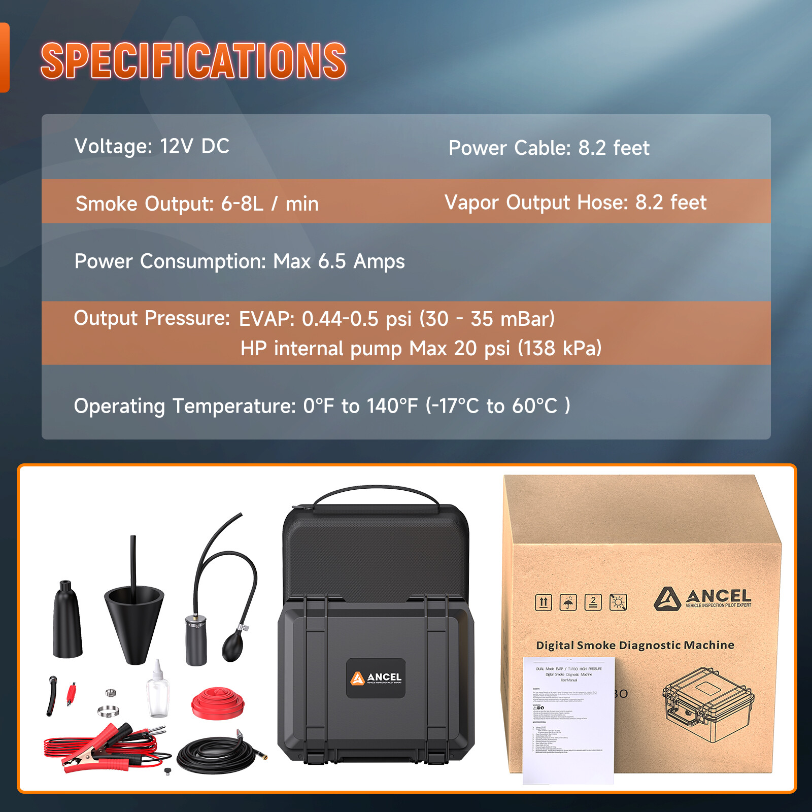 Digital LCD Screen Dual Mode EVAP Smoke Machine Tester Turbo System Detector Kit