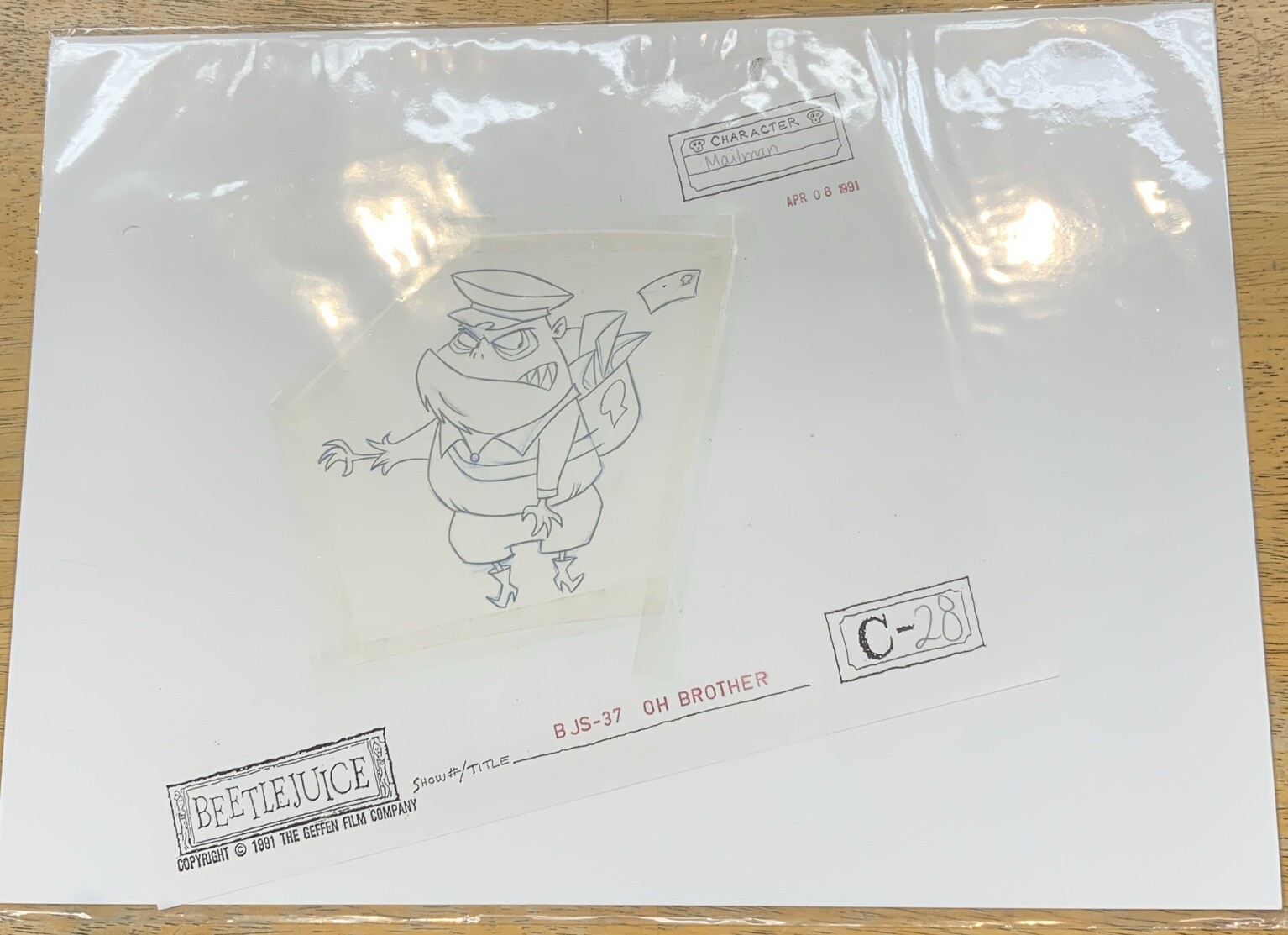 Beetlejuice 1991 Production Hand Drawn Model Drawing