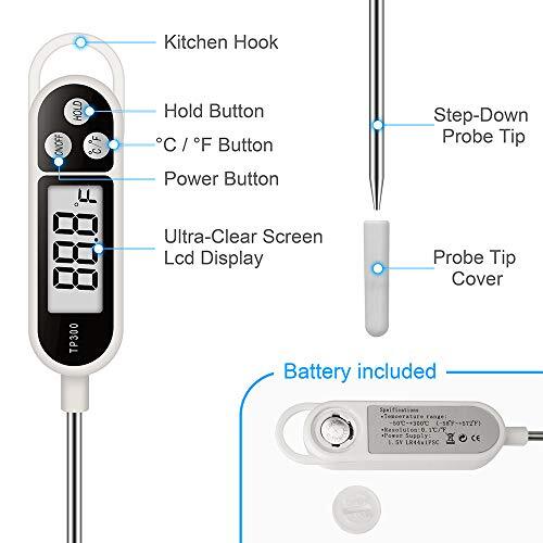 Internal Meat Thermometer Long Probe Instant Read Fast Meat Thermapen Digital
