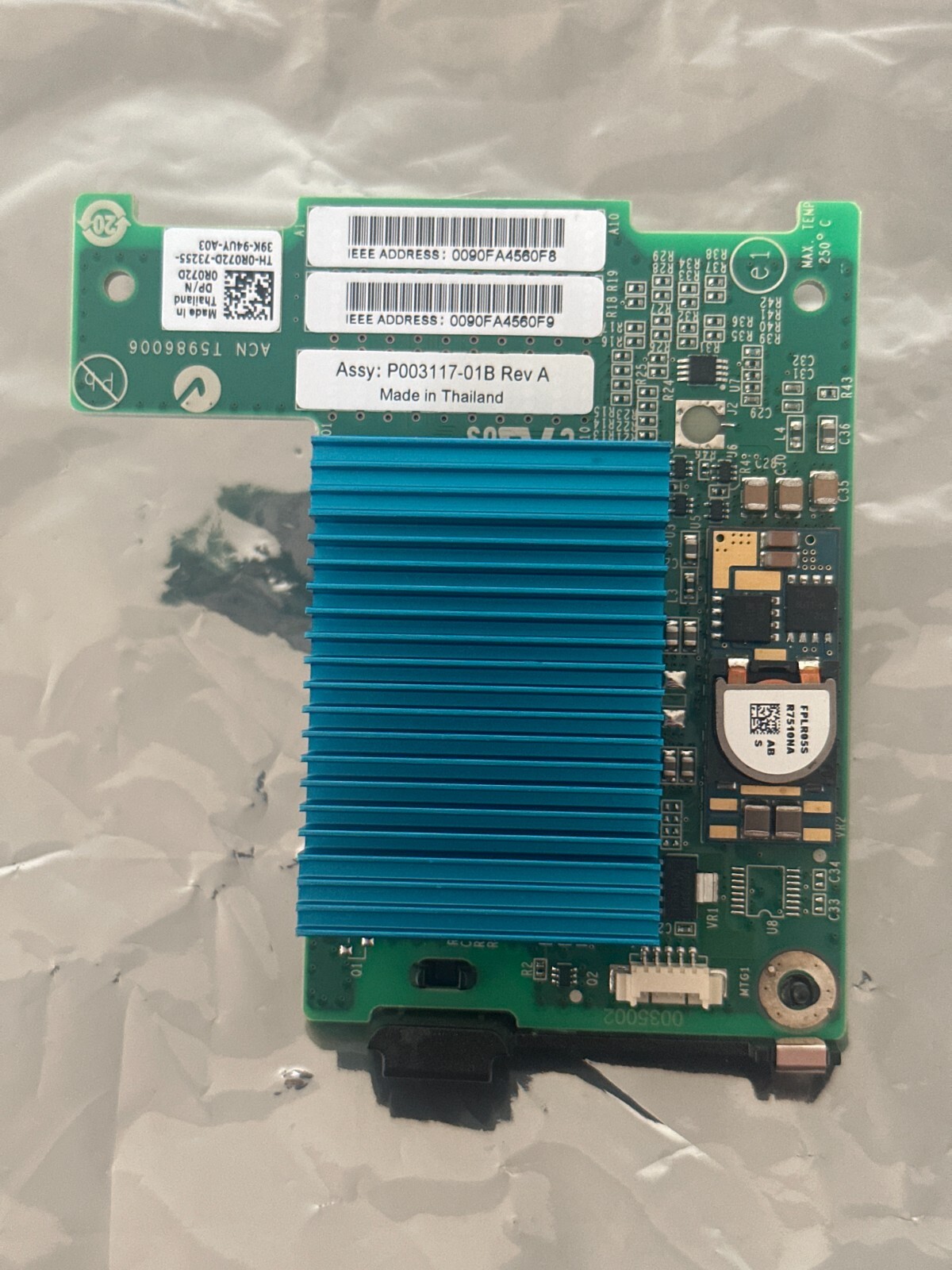 Dell Emulex LPE1205 8Gb Fibre Channel FC Mezzanine Card R072D 0R072D M378D