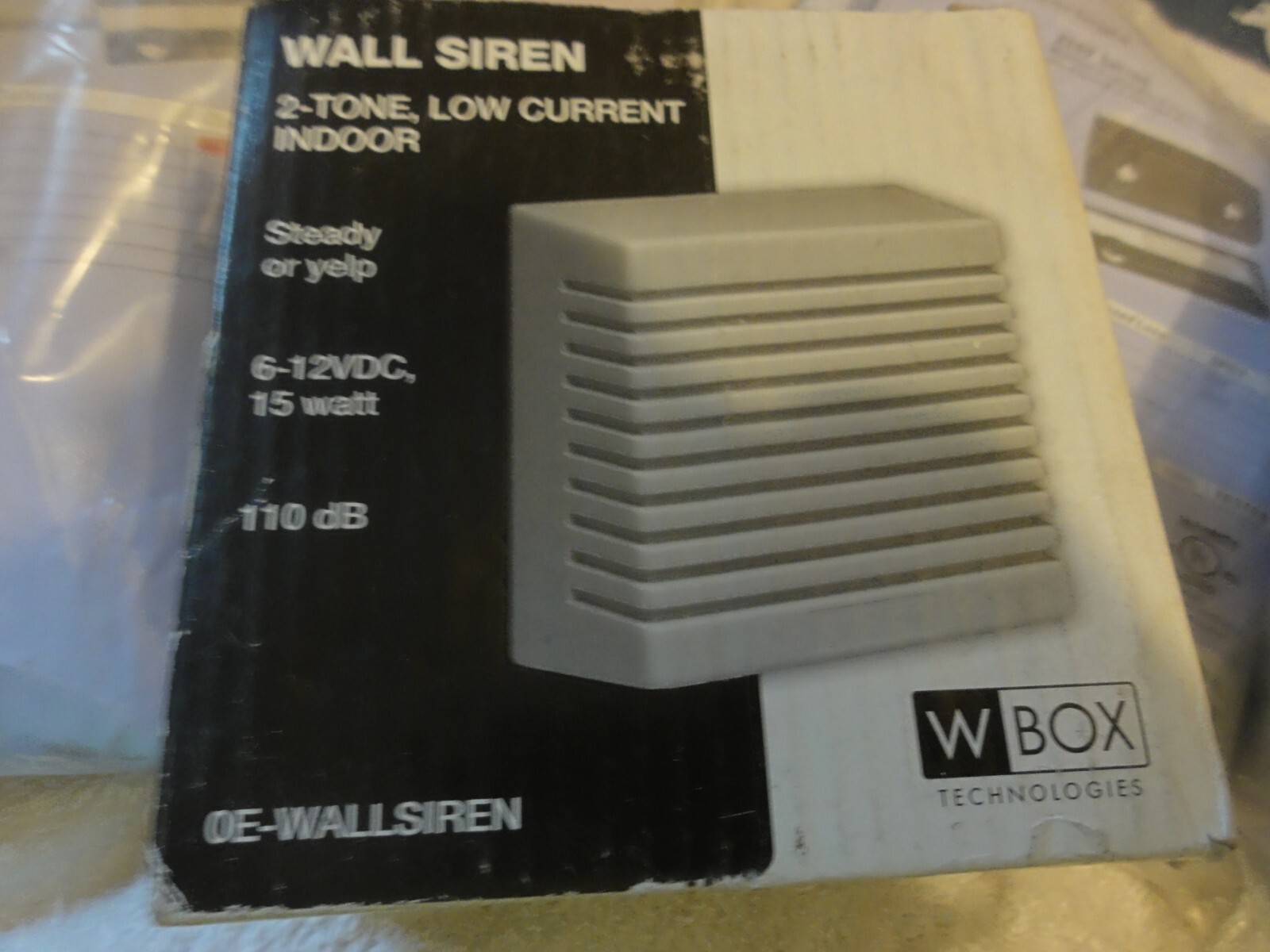 WBOX Technologies Wall Siren 2-tone low current indoor BRAND NEW IN BOX 6-12 VDC