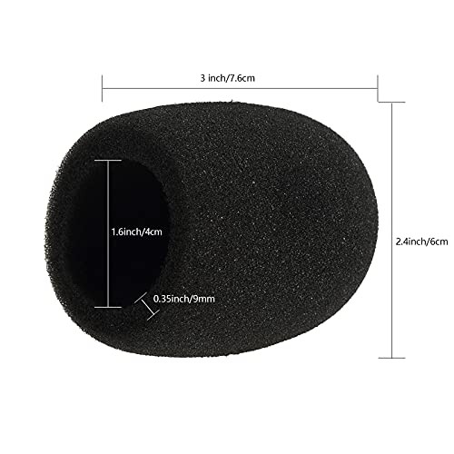 40 Pack Foam Mic Covers Handheld Microphone Windscreen Black Mic Sponge Foam