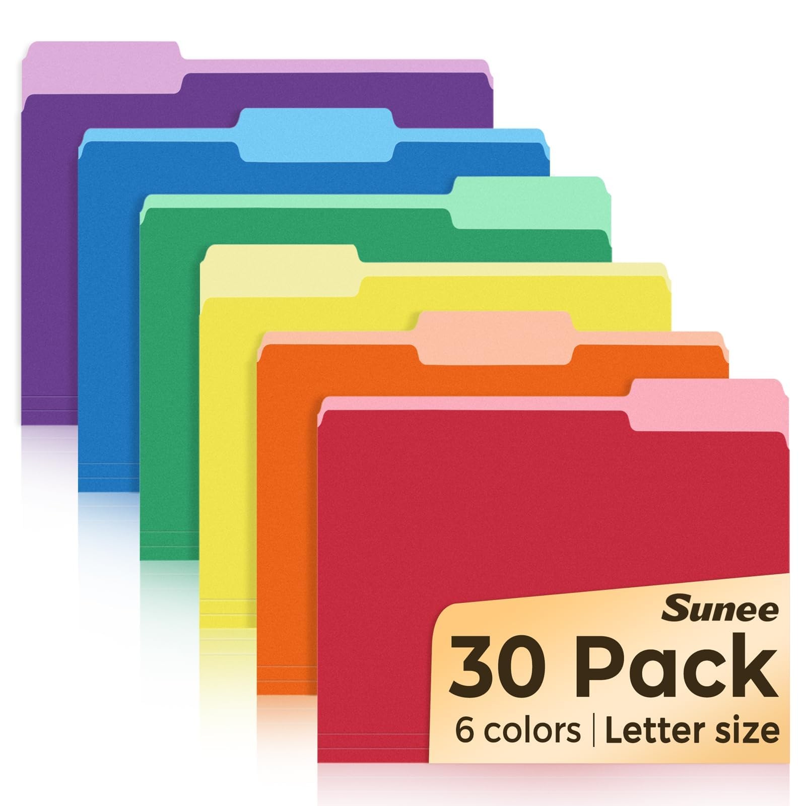 File Folders, 30 Pack Manilla Folders 8.5 x 11, Colored File Folders Home Off...