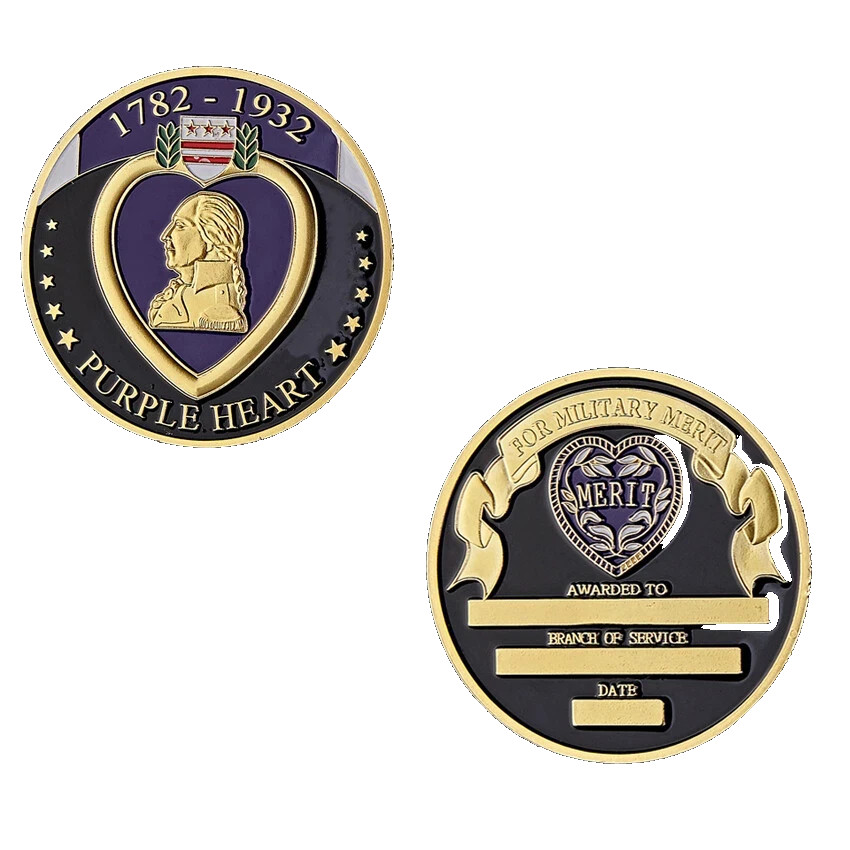 Gift For The Military Merits Purple Heart Coin Commemorative SHIPS FROM USA