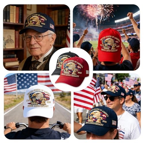250th Anniversary USA Hat - Adjustable Retro Embroidered Baseball Cap