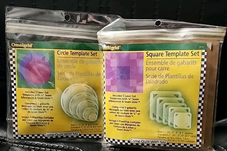 Omnigrid Template 5 Pc Sets Squares & Circles Squares 2"-5" Circles 1"-5" NOS
