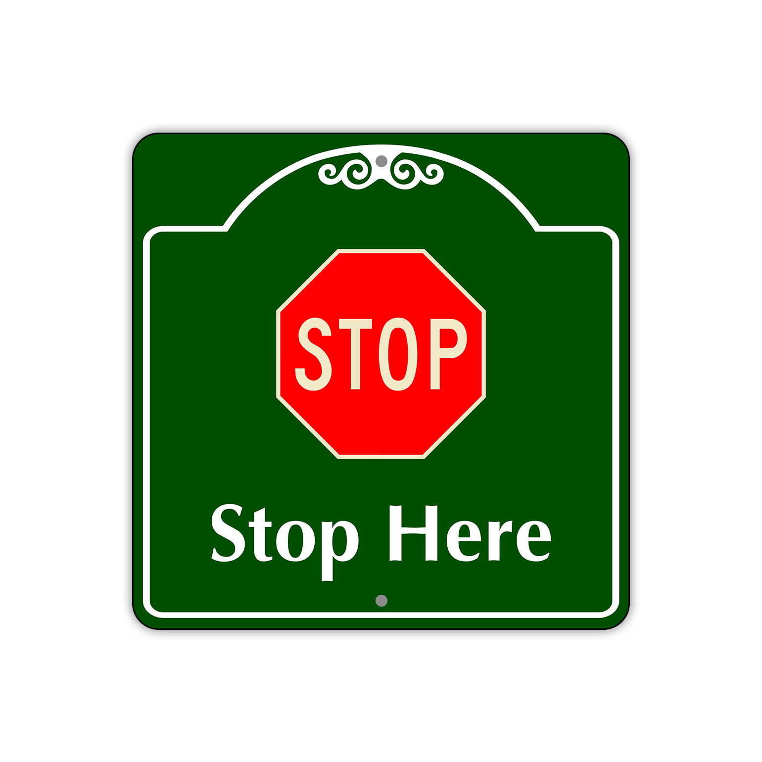 Stop Here Traffic Road Safety Unique Notice Novelty Aluminum Metal Sign 12"x12"