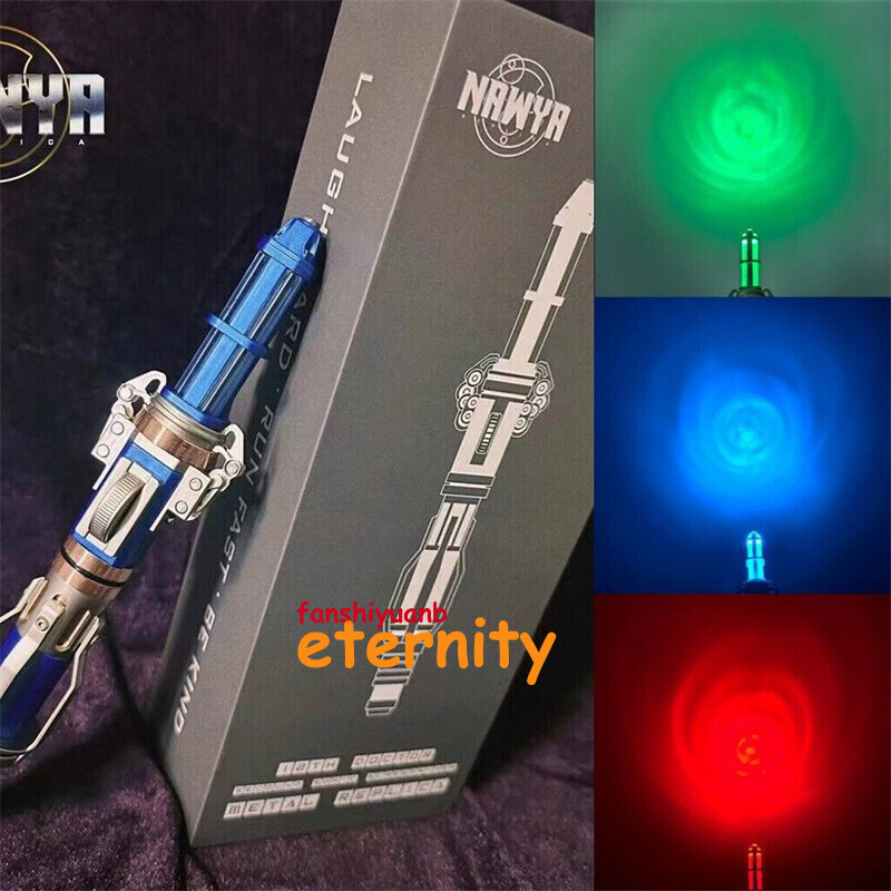US Stock Doctor Who 12th Metal Sonic Screwdriver Color Change Light Cosplay Prop