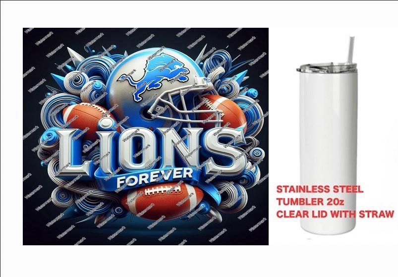 LIONS    - FOREVER  - Tumbler 20 oz Stainless Steel