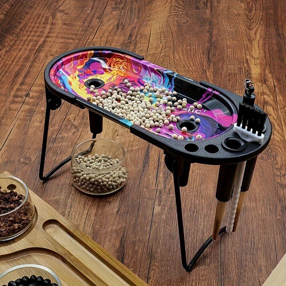 Tinplate Rolling Tray Cone Loader Set, Metal Foldable Stand Rolling Tray Console