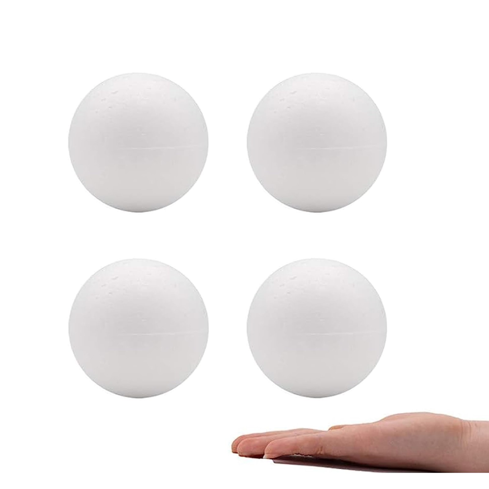Crafare 4 Inch 4 Pack Foam Balls for Crafts White Polystyrene 4in 4pcs, 4PCS
