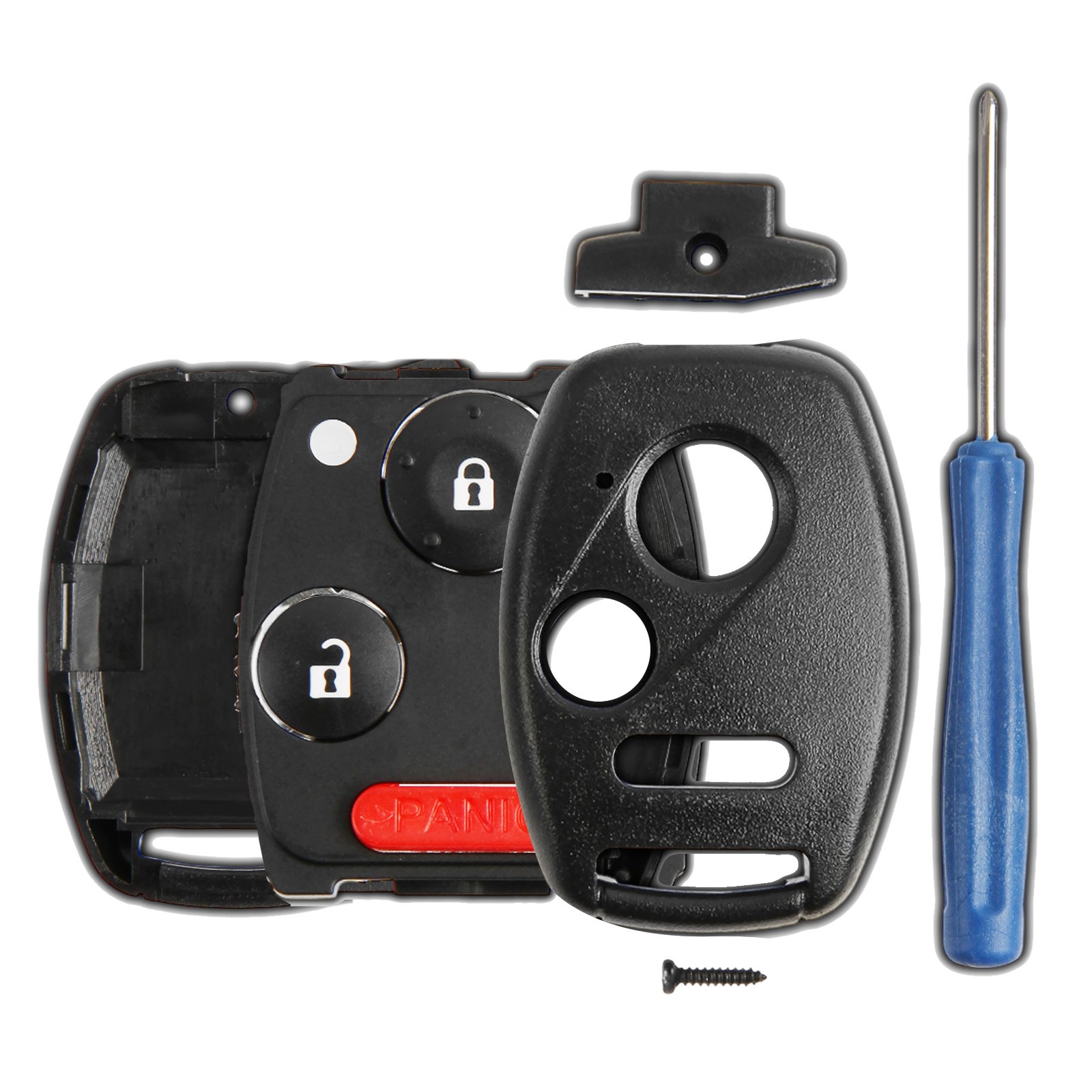 Remote Key Fob Shell Repair Replacement Set 3-Button for 2005-2017 Honda Accord