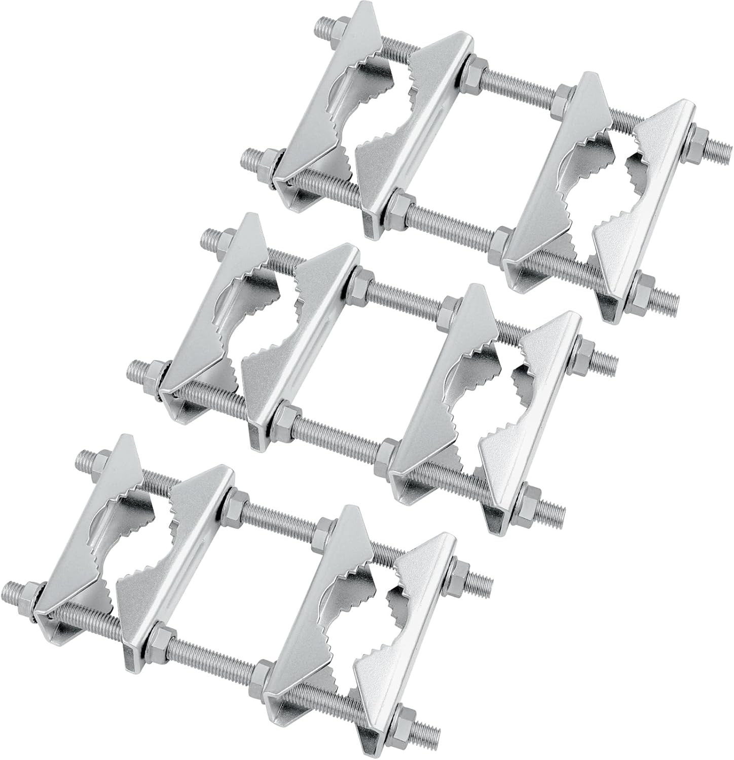 Double Antenna Mast Clamp - Heavy Duty Galvanized Iron Mount for Secure Pole-To-
