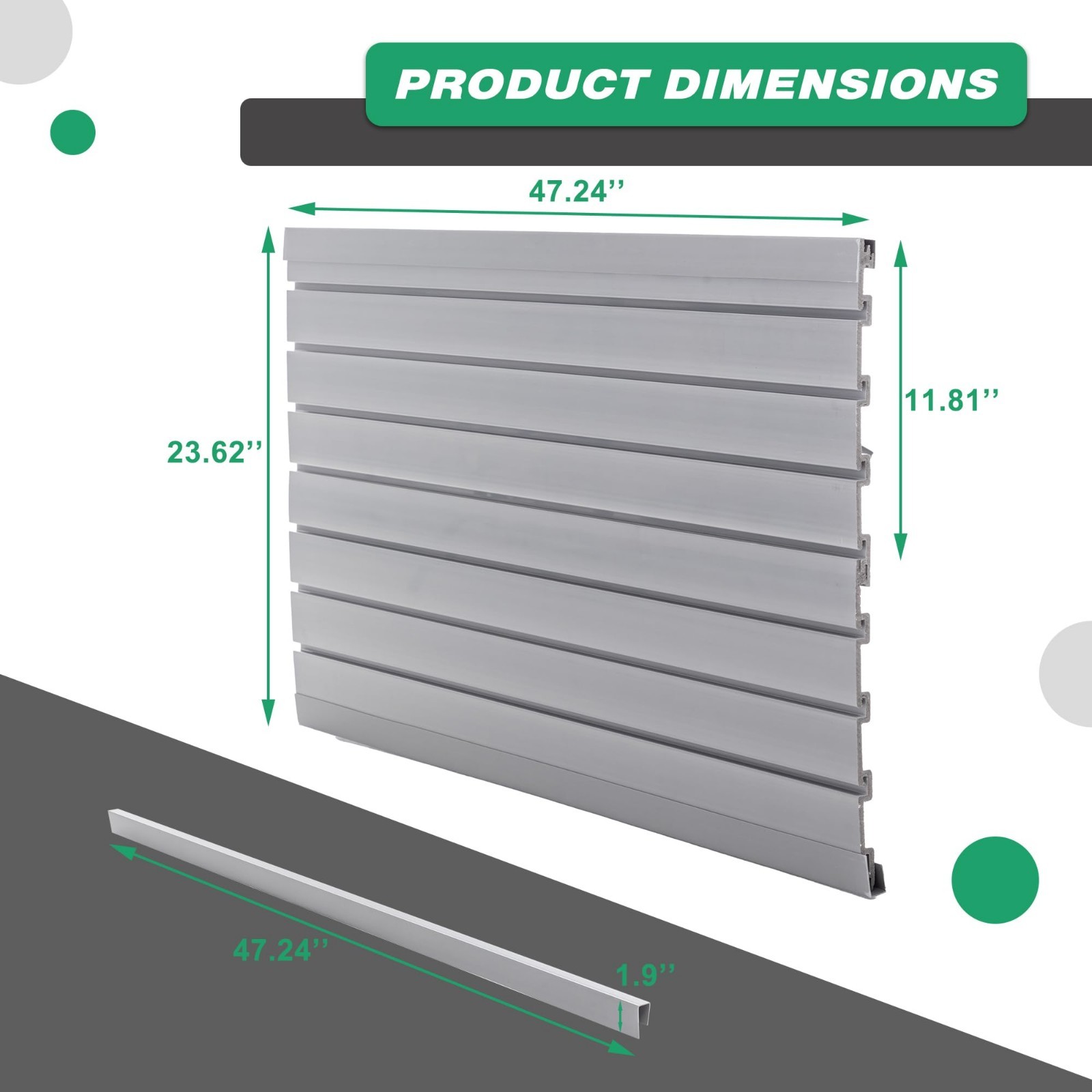 Garage Wall Organizer Storage System, Slatwall Panel with 5 Hooks, PVC Tool Rack