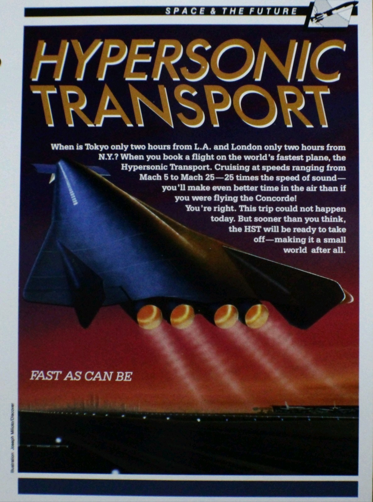 Hypersonic Transport Jet Picture Aircraft Pamphlet Sheet Wall Art Out of Print